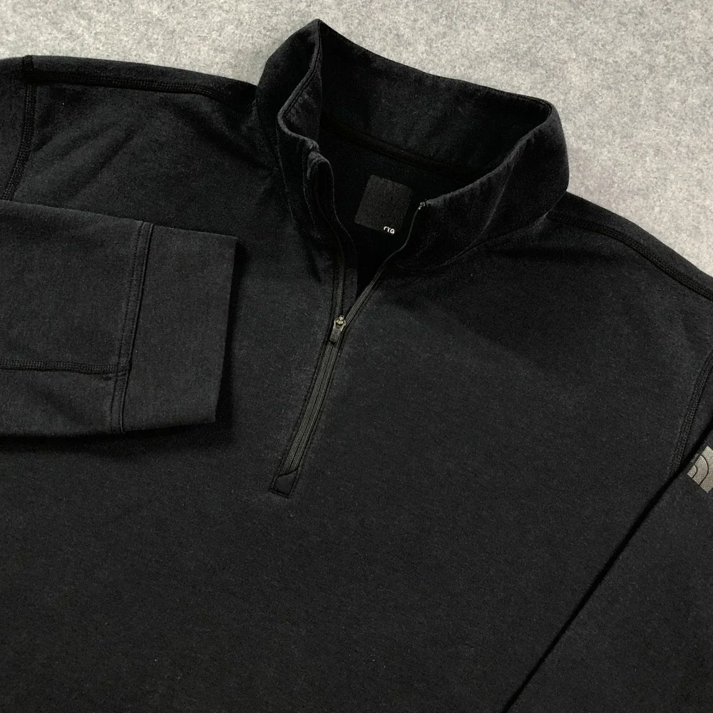 The North Face Mens Quarter-Zip Pullover 2XL Black Outdoor Hiking Long Sleeve